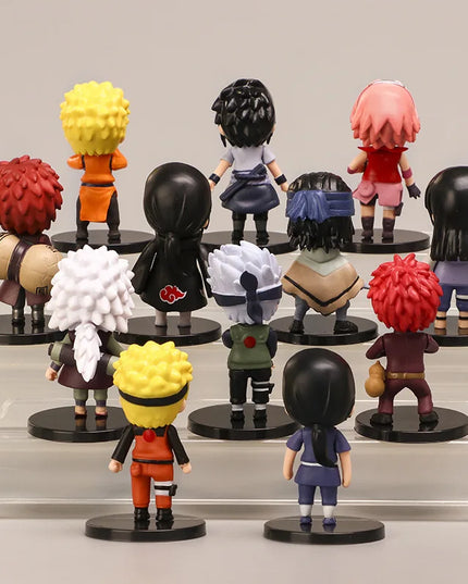 Hot 12Pcs/Set Anime Naruto Shippuden Hinata Sasuke Itachi Kakashi Gaara Figure Toys Q Version PVC Figurine Model Dolls Gifts