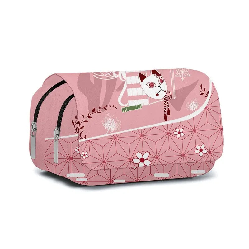 Demon Slayer 3D Anime Pen Bag Student Storage Bag Tanjirou Nezuko Zenitsu Giyuu Cartoon Pen Box Cute Boys Girls Pencil Case