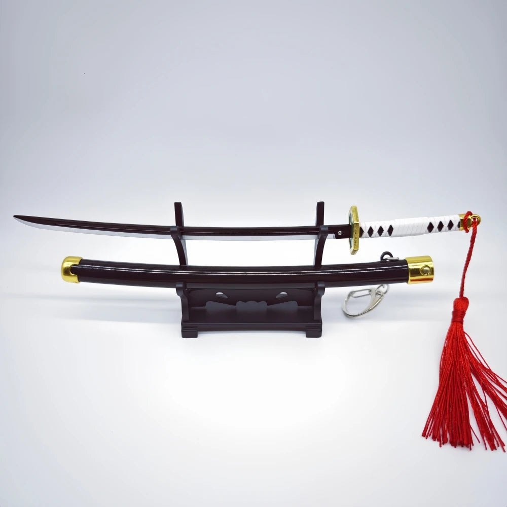 Demon Slayer Peripherals Tanjiro, Agatsuma Zenitsu Katana Full Metal Weapons Bounce Jump Knife Crafts Toy Sword Model Ornaments