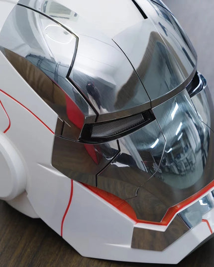 New AutoKing 1:1 Mk5 Iron Man Helmet Cosplay Voice Control Eyes with Light Model Toys for Adult Electric Wearable Christmas Gift