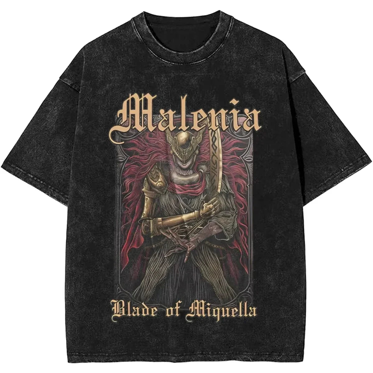 Women Men Malenia Blade of Miquella Washed T Shirt Summer Maidenless Tarnished Classic Simple Harajuku T Shirt New Arrival