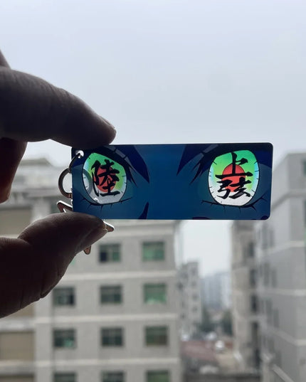Demon Slayer Acrylic Pupil Translucency Card Key Chains Pendants Anime Twelve Kizuki Keychains Backpack Decorative Key Charm