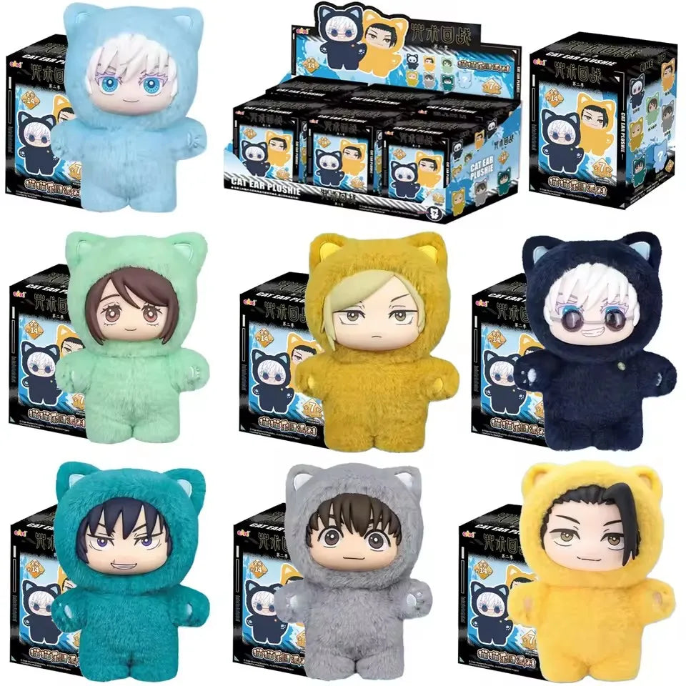 In Stock Genuine Eaki Jujutsu Kaisen Season 2 Cat Park Party Gojo Satoru Blind Box Plush Wrist Bag Pendant Model Collection