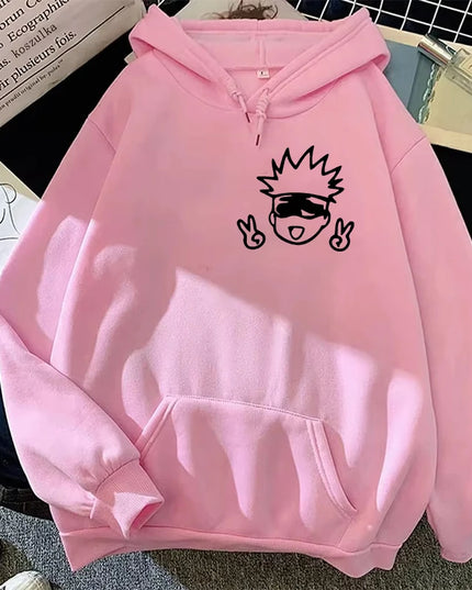 2024 Spring Autunm Unisex Jujutsu Kaisen Anime Hoodies Sweatshirts Large Animated DesignsKawaii Gojo Satoru Graphic Streetwear