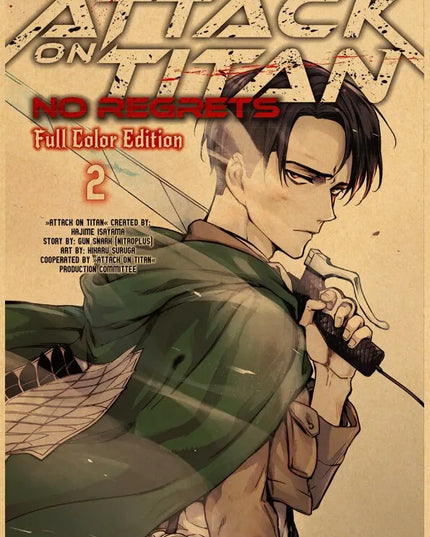 High Quality Vintage Japanese Anime Attack on Titan Retro Poster  Shingeki No Kyojin Kraft Paper Art Print Wall Sticker for Home