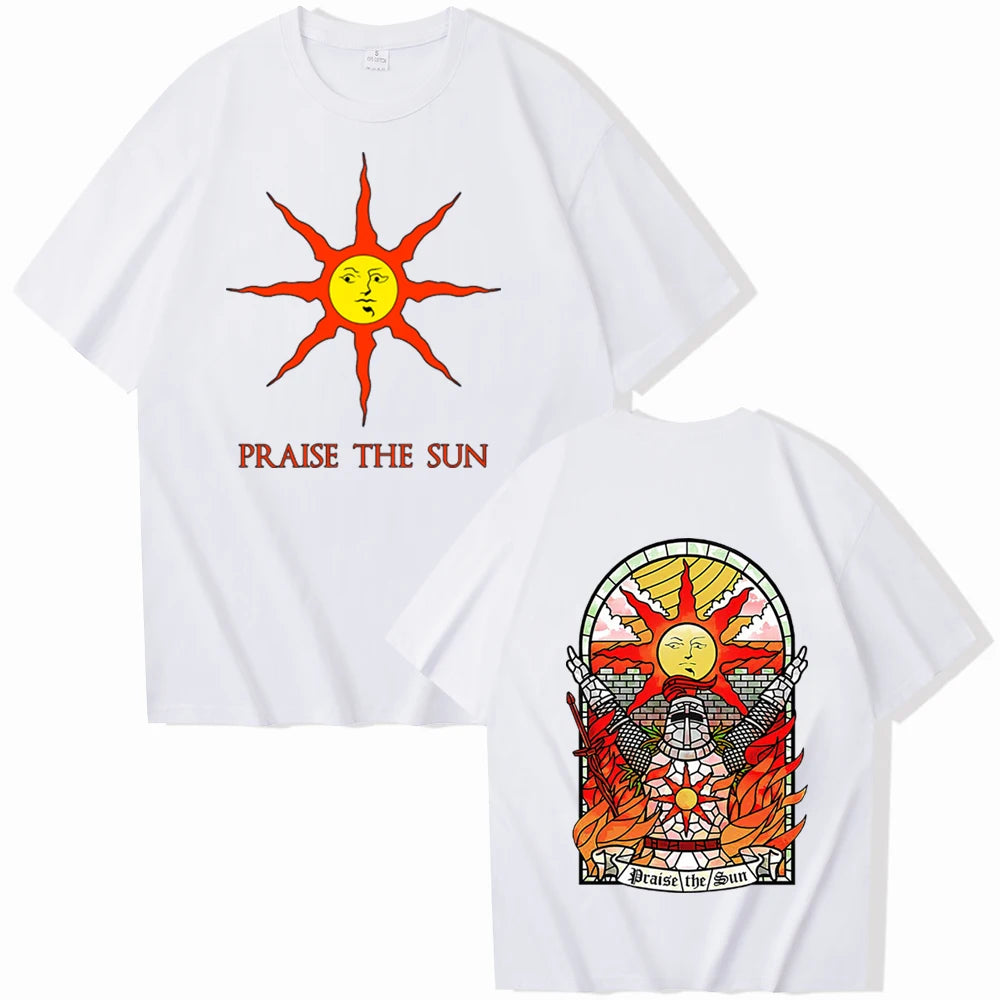 Dark Souls Praise The Sun T-shirt Man Women Harajuku O-neck Summer Casual Shirt