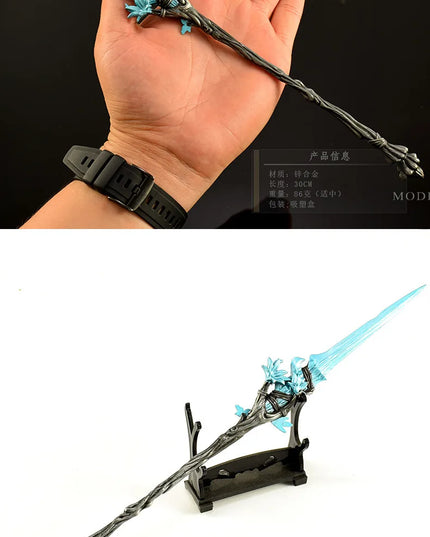 30cm/11.81in Eldenn Game Peripheral Weapon Model Dream Spear Metal Handicraft Ornament Collection Desktop Display Gift Toys Boys