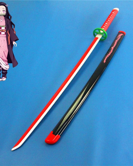 41in/104cm Demon Slayer Katana Anime Ninja Sword Demon Slayer Cosplay Prop Knife Real Size Samurai Sabre Japonesa Katana Sword