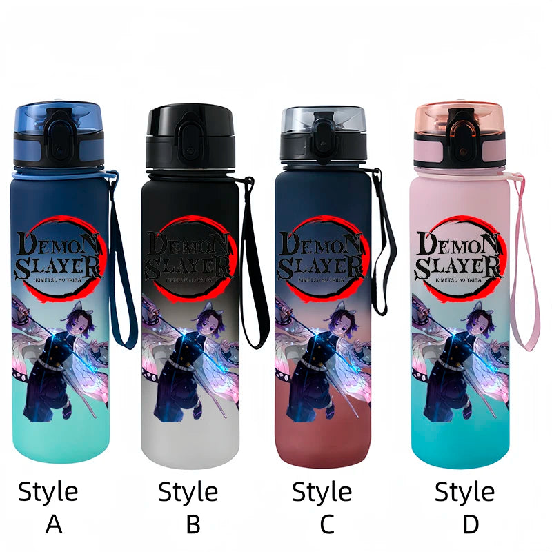 Demon Slayer Tanjirou Water Cup Drinking Outdoor 650ml Nezuko Water Bottle Children Portable Plastic Cartoon Large Capacity