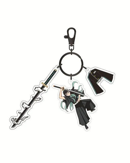 Hot Anime Demon Slayer Keychain Kamado Tanjirou Tomioka Giyuu Rengoku Kyoujurou Cosplay Acrylic Key Chains Fans Gift