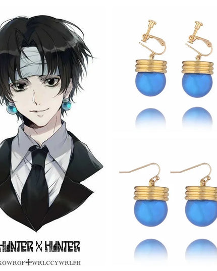 Phantom Troupe Chrollo Lucilfer Cosplay Earrings Anime Hunter x Hunter Clip Earrings for Women Men Jewelry Gift