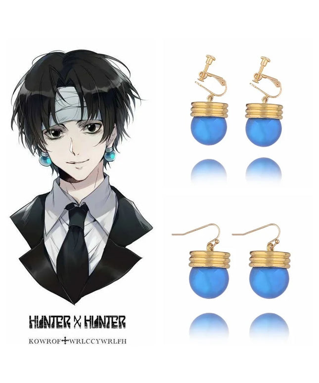Phantom Troupe Chrollo Lucilfer Cosplay Earrings Anime Hunter x Hunter Clip Earrings for Women Men Jewelry Gift