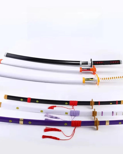 41in/104cm Demon Slayer Katana Anime Ninja Sword Demon Slayer Cosplay Prop Knife Real Size Samurai Sabre Japonesa Katana Sword