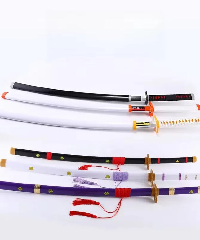 41in/104cm Demon Slayer Katana Anime Ninja Sword Demon Slayer Cosplay Prop Knife Real Size Samurai Sabre Japonesa Katana Sword