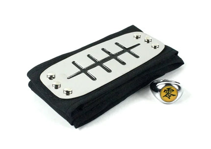 Anime Akatsuki Headband Sasori Uchiha Itachi Ring Sets Cosplay Costumes Props Pain Orochimaru Ninja Accessories