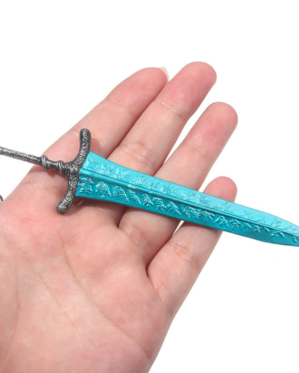 14cm Ring Dark Moon Greatswor Eldens Keychain Pendant Sword of Night and Flame Keyring Cosplay Fans Props Men Women Bag Jewelry
