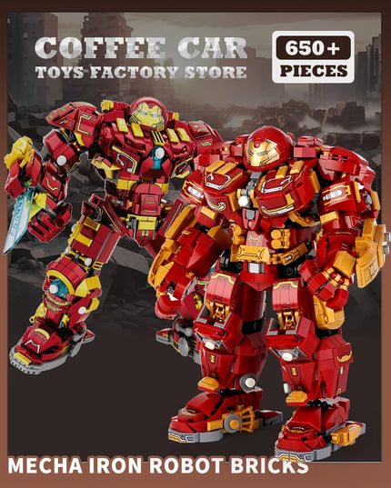Superheroes Mecha DIY Building Blocks Movie Mech Hero 3D Model Armor Iron Robot MOC Bricks Toys For Adult Kid Boy Christmas Gift