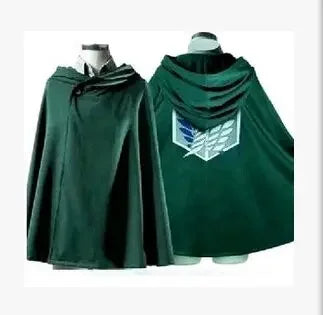 Adult Anime Attack on Titan Cosplay Costumes Giant Cloak with Hat Shingeki No Kyojin Scouting Legion Green Cape Mens Clothes
