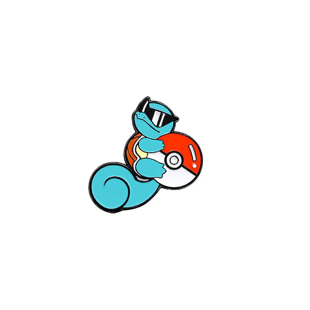 4 Pcs cute cartoon creative personality pocket monsters Badge Animated character Enamel brooch Men's and women's Bag Accessories