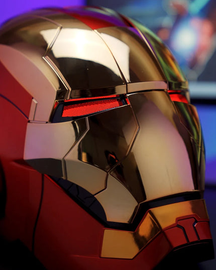 New AutoKing 1:1 Mk5 Iron Man Helmet Cosplay Voice Control Eyes with Light Model Toys for Adult Electric Wearable Christmas Gift