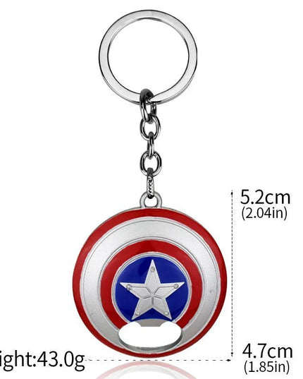 Creative Marvel Series Captain America Shield Keychain Rotating Dripping Shield Avengers Keychain Popular Accessory Pendant