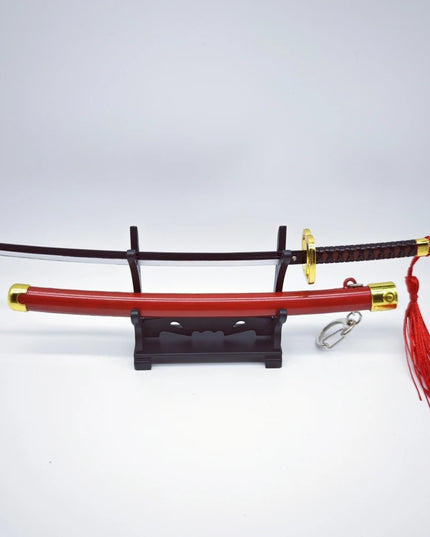 Demon Slayer Peripherals Tanjiro, Agatsuma Zenitsu Katana Full Metal Weapons Bounce Jump Knife Crafts Toy Sword Model Ornaments