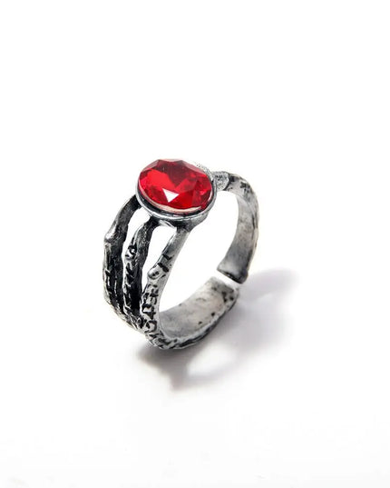 Game Dark Souls Ring Black Red Sapphire Vintage Style Ring Adjustable Metal Rings For Women Men Cosplay Jewelry Accessories Gift