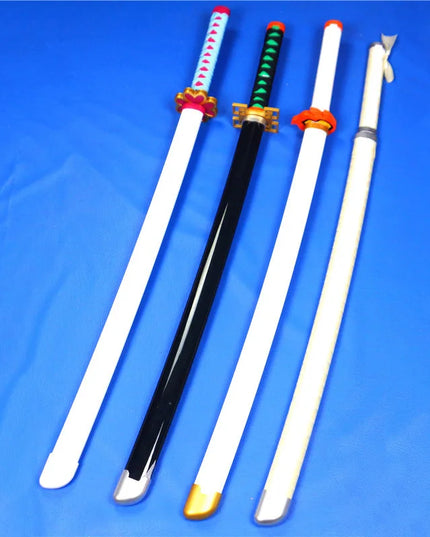 41in/104cm Demon Slayer Katana Anime Ninja Sword Demon Slayer Cosplay Prop Knife Real Size Samurai Sabre Japonesa Katana Sword