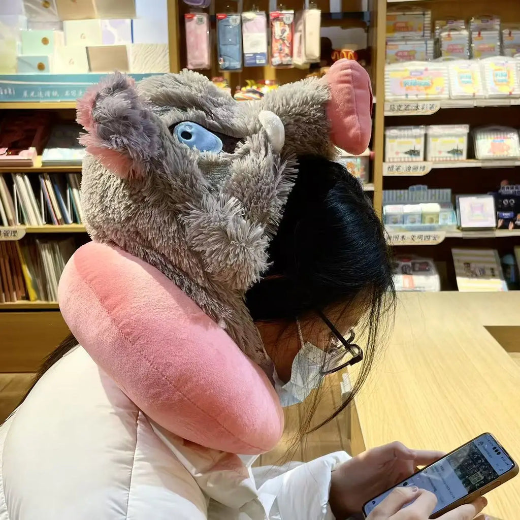 Cosplay Prop Wild Boar Head Plush Hat Demon Slayer Hashibira Inosuke Warm Headgear Japanese anime Stuffed Anime Plushies Gift