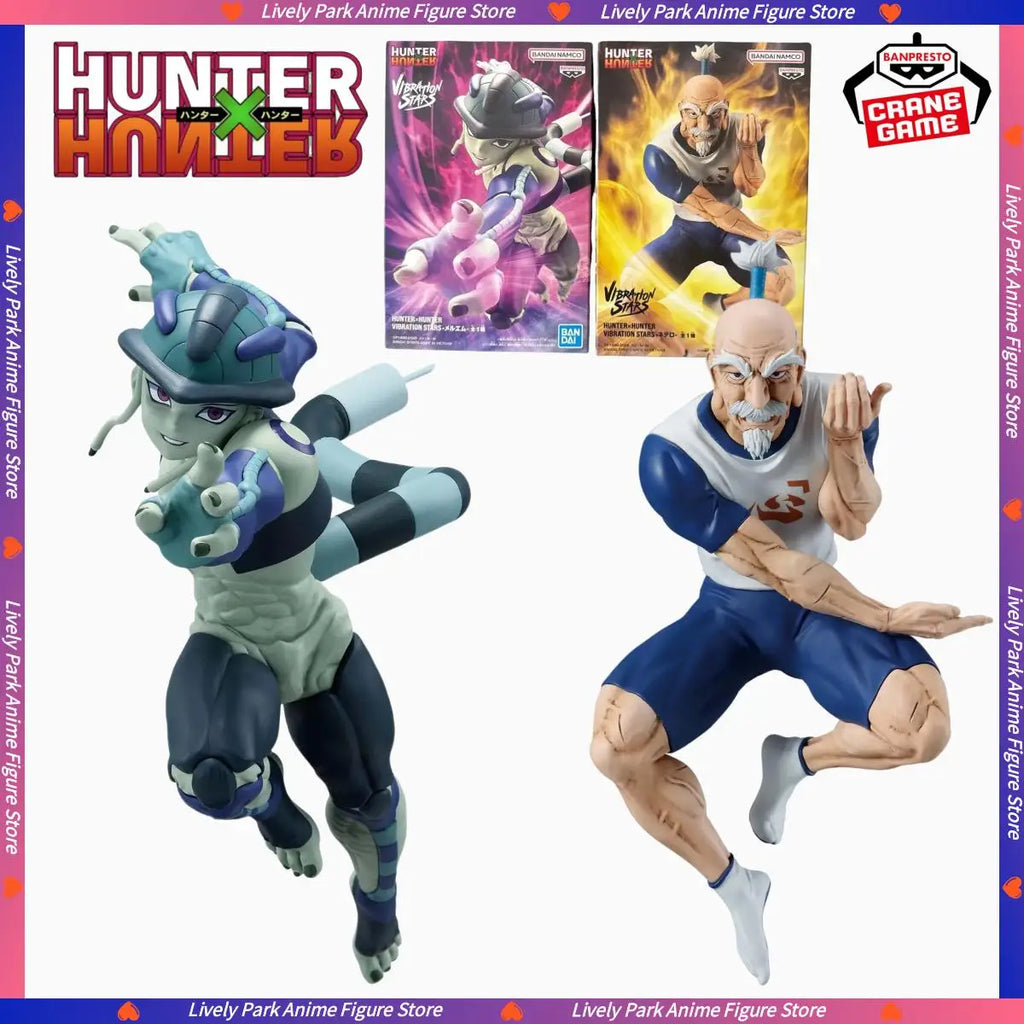 In Stock BANDAI HUNTER HUNTER VIBRATION STARS Aizakku Netero Meruem Hot Anime Action Model Gifts Collectible Figurines for Kids