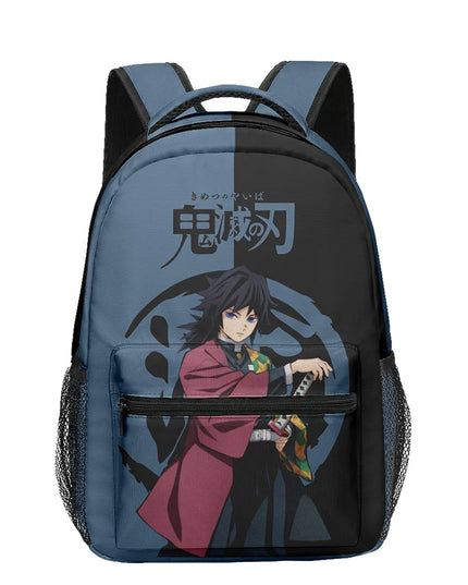 Anime Demon Slayer Tanjiro Nezuko 3D Printed Backpack for College Students Large School Bag 15 Inch Laptop Bag Middle School