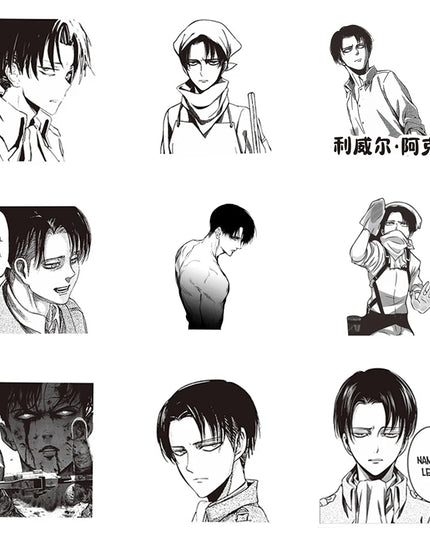 65pcs Attack on Titan Levi Ackerman Stickers Decals Laptop Car Motorcycle Notebook Cool Decoration Sticker Kids Classics Toys