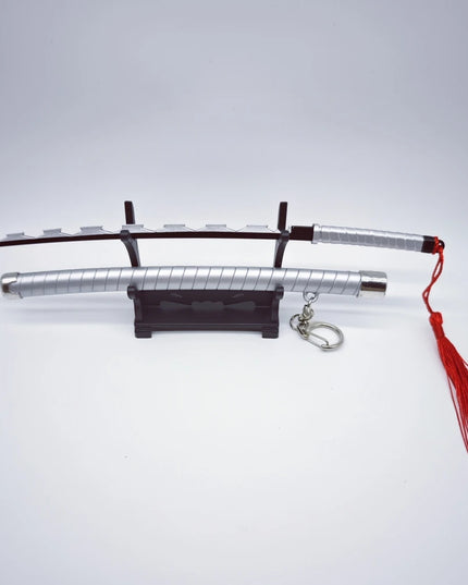 Demon Slayer Peripherals Tanjiro, Agatsuma Zenitsu Katana Full Metal Weapons Bounce Jump Knife Crafts Toy Sword Model Ornaments