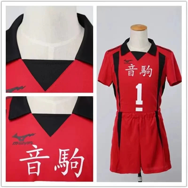 Anime Haikyuu Nekoma Jersey Uniform Wig Kenma Kozume Tetsurou Kuroo Cosplay Costume No. 5 No 1 Sweaters Short Sleeve Sportswear