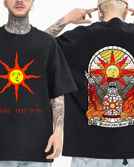 Dark Souls Praise The Sun T-shirt Man Women Harajuku O-neck Summer Casual Shirt