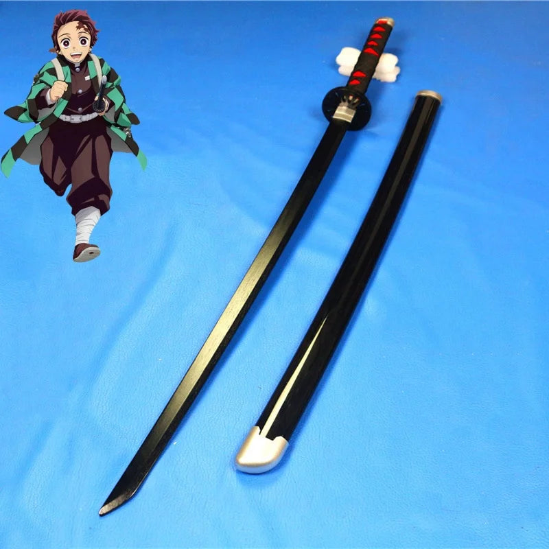 41in/104cm Demon Slayer Katana Anime Ninja Sword Demon Slayer Cosplay Prop Knife Real Size Samurai Sabre Japonesa Katana Sword