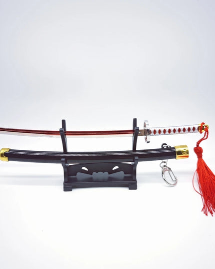 Demon Slayer Peripherals Tanjiro, Agatsuma Zenitsu Katana Full Metal Weapons Bounce Jump Knife Crafts Toy Sword Model Ornaments