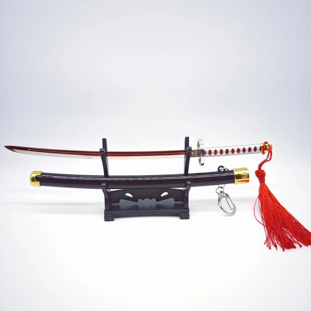 Demon Slayer Peripherals Tanjiro, Agatsuma Zenitsu Katana Full Metal Weapons Bounce Jump Knife Crafts Toy Sword Model Ornaments