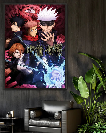 Poster Sticky Wall Art J-Jujutsu K-Kaisen Anime Printing Waterproof Home Living Bed Room Bar Aesthetic Decor