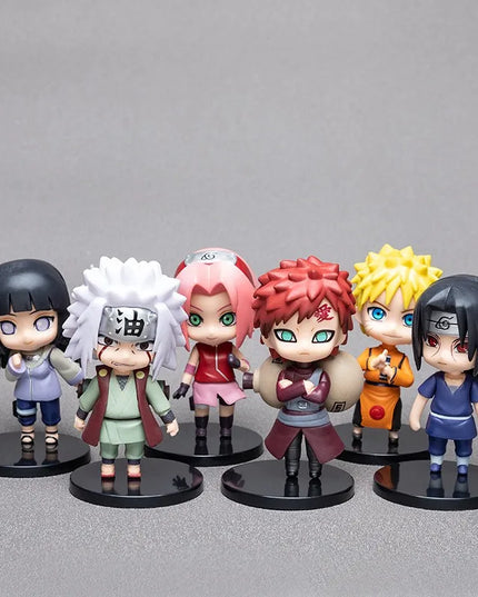 6 styles 9cm Anime Naruto Figures PVC Q Version Doll Gaara Kakashi  Figure Room Decoration Anime Figure