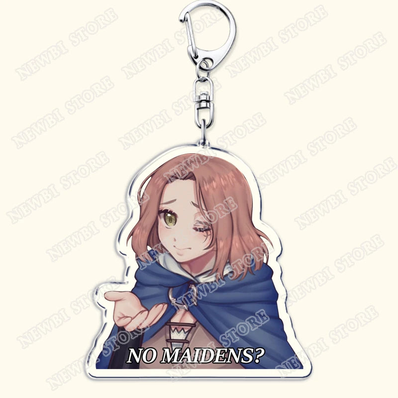 Video Game Dark Souls Keychains for Women Accessories Bag Bloodborne Malenia Melina Keyrings Jewelry Fans Gaming Friends Gift