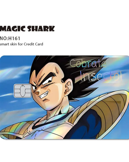 Magic Shark Goku Vegeta Cool Shinny Holographic Laser Credit Debit Card Sticker Film Front Skin Cover
