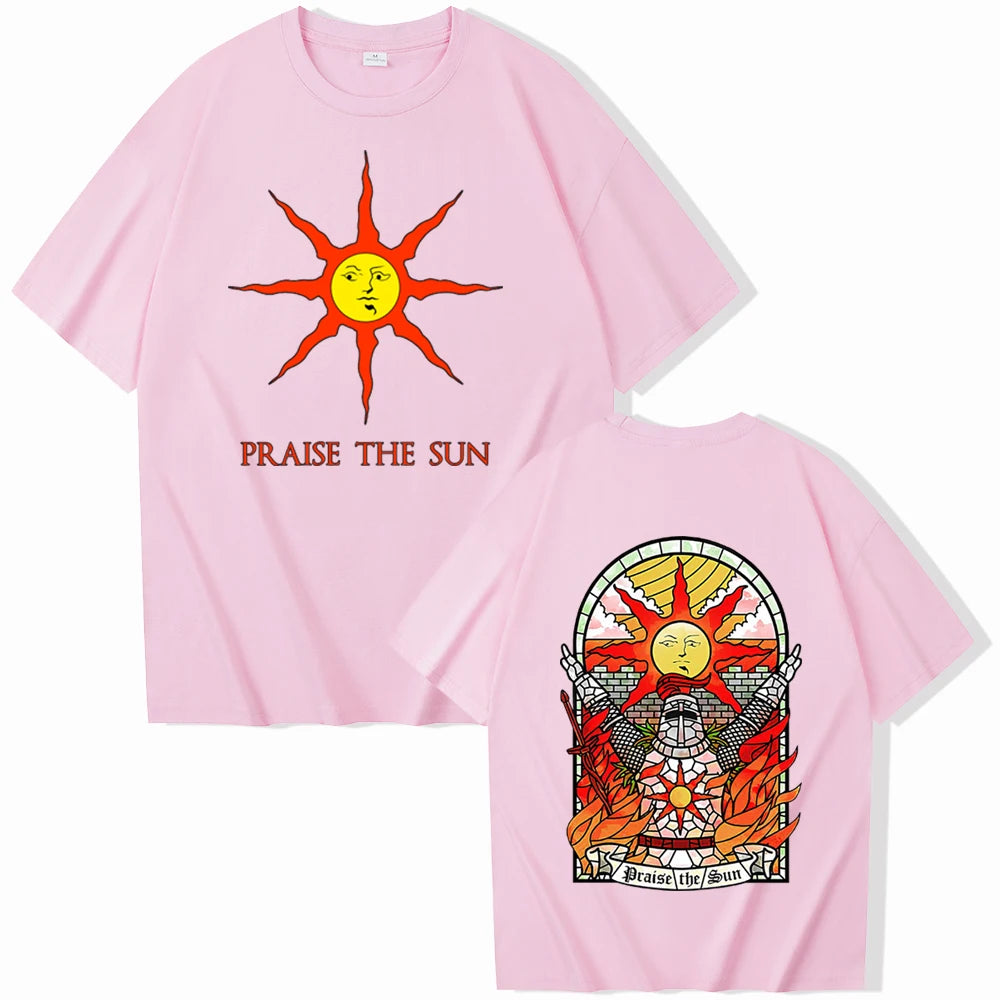 Dark Souls Praise The Sun T-shirt Man Women Harajuku O-neck Summer Casual Shirt
