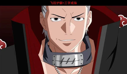 Anime Akatsuki Headband Sasori Uchiha Itachi Ring Sets Cosplay Costumes Props Pain Orochimaru Ninja Accessories