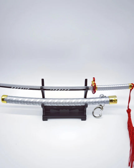 Demon Slayer Peripherals Tanjiro, Agatsuma Zenitsu Katana Full Metal Weapons Bounce Jump Knife Crafts Toy Sword Model Ornaments