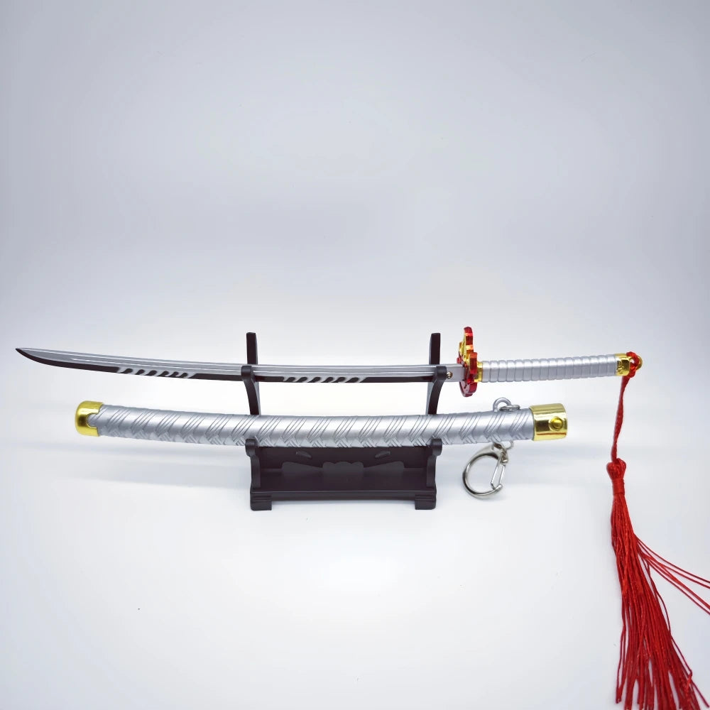 Demon Slayer Peripherals Tanjiro, Agatsuma Zenitsu Katana Full Metal Weapons Bounce Jump Knife Crafts Toy Sword Model Ornaments