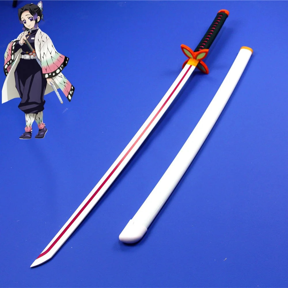 41in/104cm Demon Slayer Katana Anime Ninja Sword Demon Slayer Cosplay Prop Knife Real Size Samurai Sabre Japonesa Katana Sword