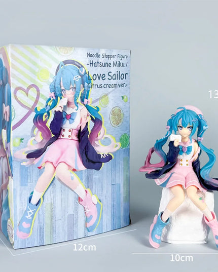 Nieuwe Hatsune Miku Anime figuur Roze sakura zitpositie PVC Actiefiguur model speelgoed decoratie verzamelen geschenken
