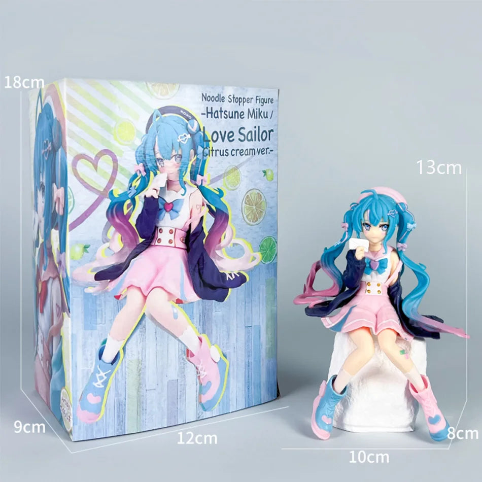 Nieuwe Hatsune Miku Anime figuur Roze sakura zitpositie PVC Actiefiguur model speelgoed decoratie verzamelen geschenken