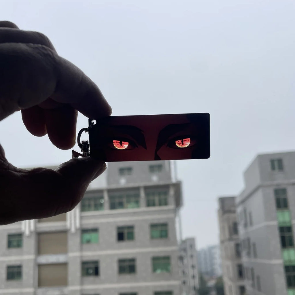 Demon Slayer Acrylic Pupil Translucency Card Key Chains Pendants Anime Twelve Kizuki Keychains Backpack Decorative Key Charm